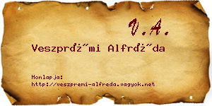 Veszprémi Alfréda névjegykártya